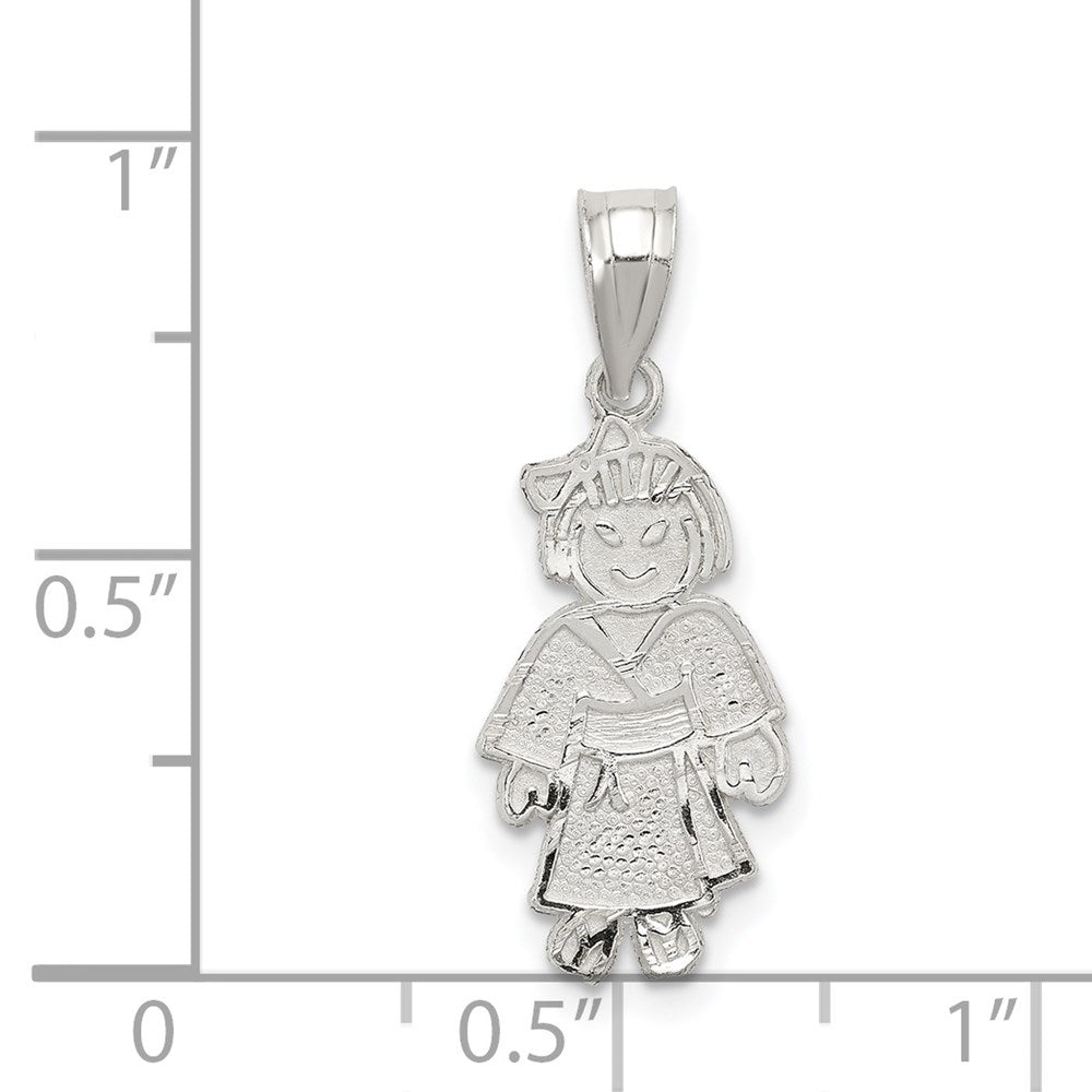Sterling Silver Girl Martial Arts Charm