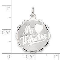 Sterling Silver My Valentine Disc Charm