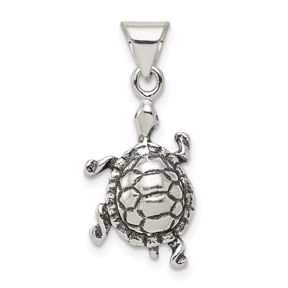 Sterling Silver Antiqued Turtle Charm