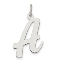 Sterling Silver Rhodium-plated Script Letter A Initial Charm