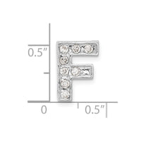 Sterling Silver CZ Initial F Charm