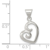 Sterling Silver Polished Fancy Swirl Heart Pendant