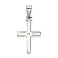 Sterling Silver Blue Inlay Created Opal Thin Cross Pendant