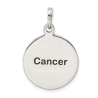 Sterling Silver Polished Antique Finish Cancer Horoscope Pendant