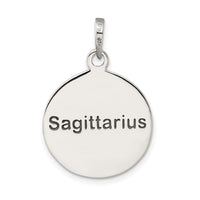 Sterling Silver Polished Antique Finish Sagittarius Horoscope Pendant