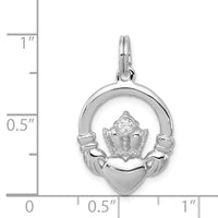 Sterling Silver CZ Irish Claddagh Pendant