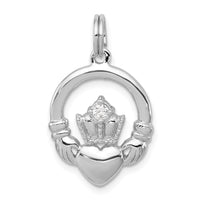 Sterling Silver CZ Irish Claddagh Pendant