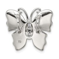 Sterling Silver Rhod plated Blue Inlay Creat Opal Butterfly Pendant