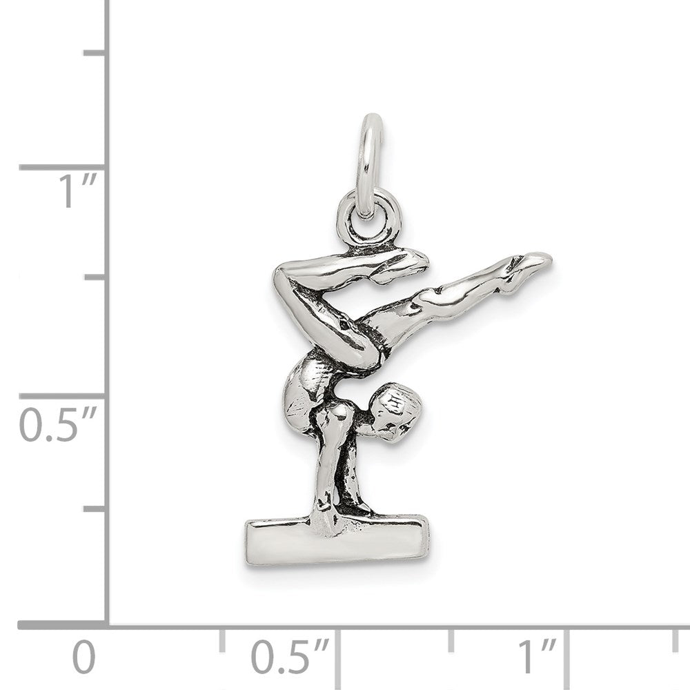 Sterling Silver Antiqued Gymnasts Charm