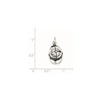 Sterling Silver Antiqued Ball Cap Charm
