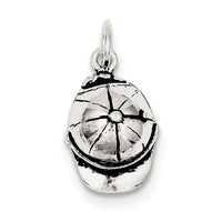 Sterling Silver Antiqued Ball Cap Charm