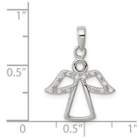 Sterling Silver Angel w/ CZ Wings Pendant