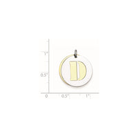 Sterling Silver GP Initial D Double Plate Round Charm