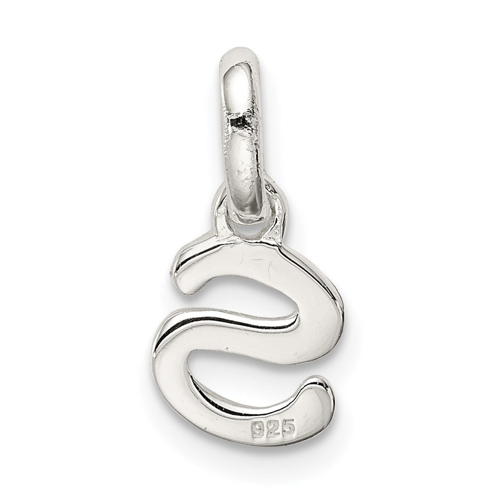 Sterling Silver Letter S with Enamel Pendant