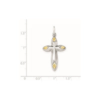 Sterling Silver & Gold-tone Hollow Cross Pendant
