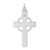 Sterling Silver Rhodium-plated Polished Celtic Cross Pendant