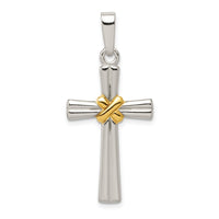 Sterling Silver & Gold-tone Polished Latin Cross Pendant