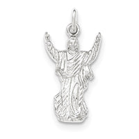 Sterling Silver Polished & Textured Jesus with Hands Up Pendant