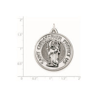 Sterling Silver Antiqued and Brushed St. Christopher Medal