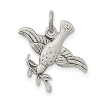 Sterling Silver Antiqued Dove Medal Pendant