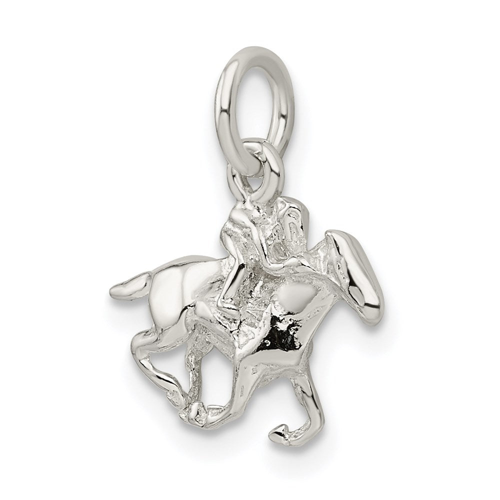 Sterling Silver Horse w/Rider Charm