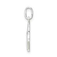 Sterling Silver Polished Diamond-cut Heart Lock Charm