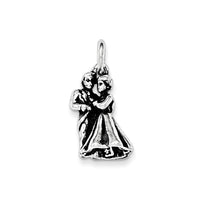 Sterling Silver Antiqued Man & Woman Embracing Pendant