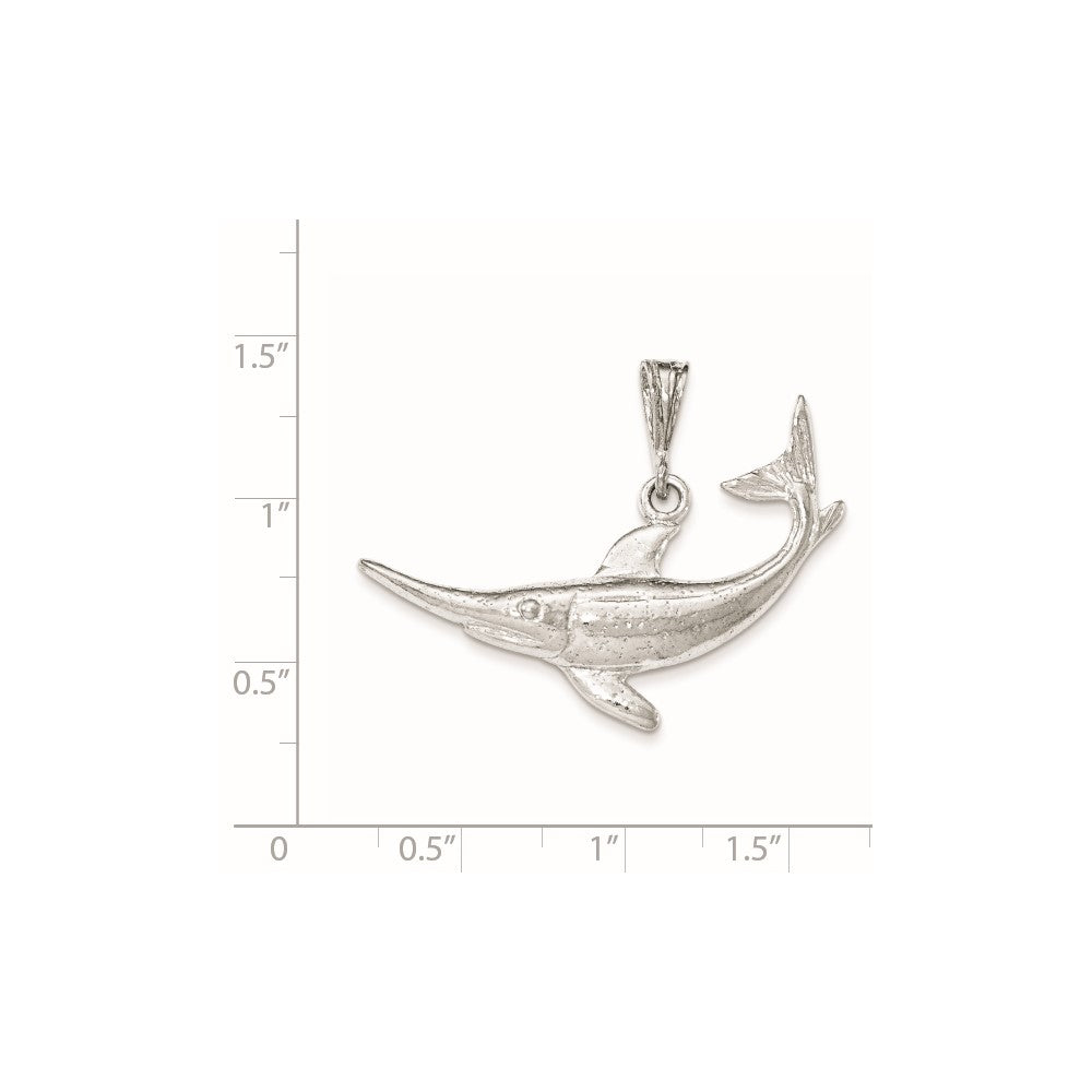 Sterling Silver Polished Fish Pendant