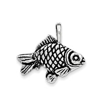 Sterling Silver Antiqued & Textured Goldfish Pendant