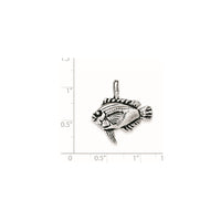 Sterling Silver Antiqued & Textured Fish Pendant