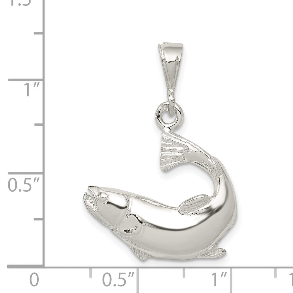 Sterling Silver Polished Salmon Pendant