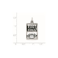 Sterling Silver Antiqued Football Rectangle Pendant