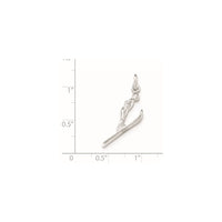 Sterling Silver Polished 3-D Skier Pendant