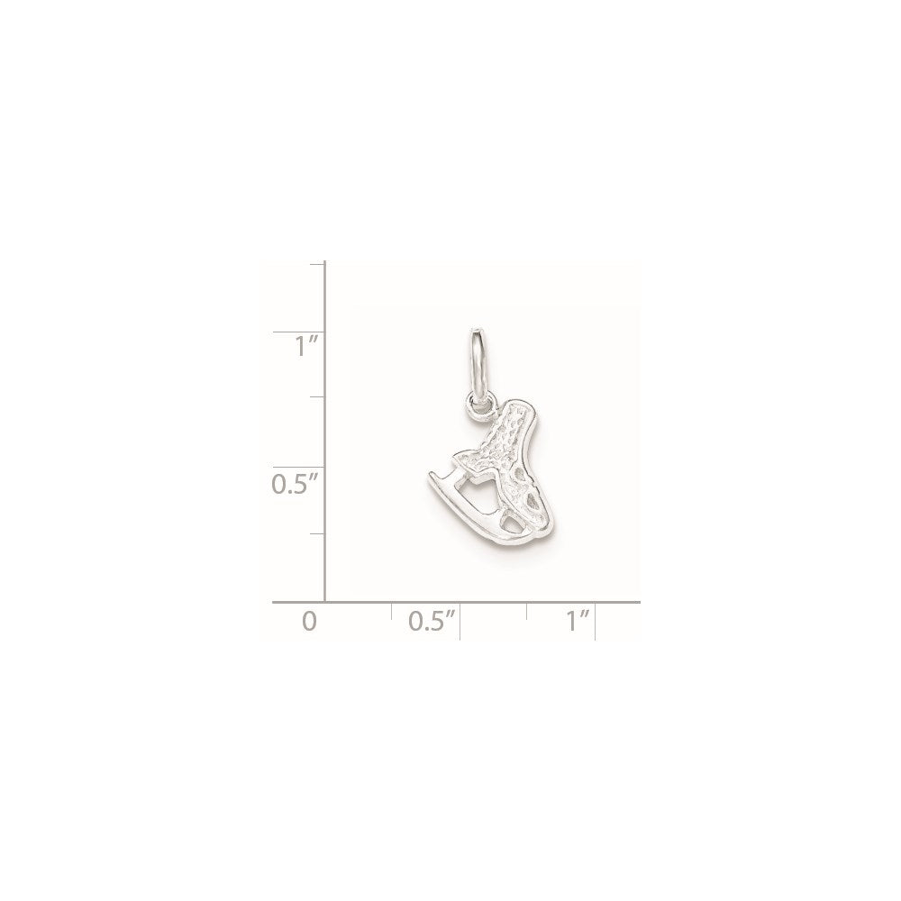 Sterling Silver Polished Ice Skate Charm