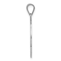 Sterling Silver Rhodium-plated Fancy Script Letter K Initial Pendant