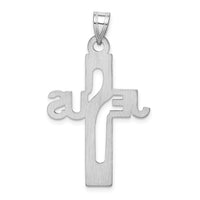 Sterling Silver Rhodium-plated Jesus Cross Large Pendant