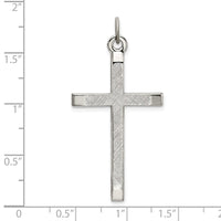Sterling Silver Polished and Textured Cross Pendant