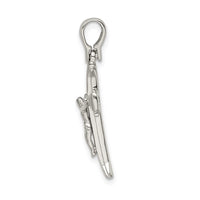 Sterling Silver Satin & Polished Crucifix Pendant
