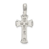 Sterling Silver Satin & Polished Crucifix Pendant