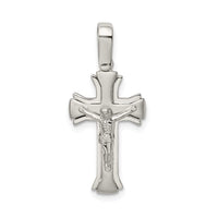 Sterling Silver Satin & Polished Crucifix Pendant