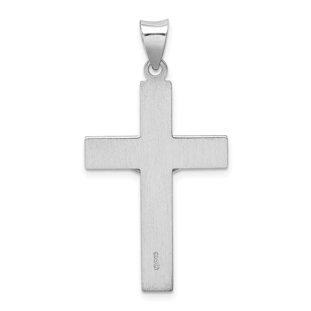 Sterling Silver Rhodium-plated Polished INRI Latin Crucifix Pendant