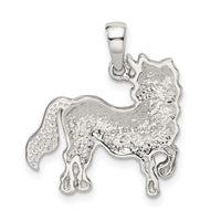 Sterling Silver Multi-colored Preciosa Crystal Unicorn Pendant