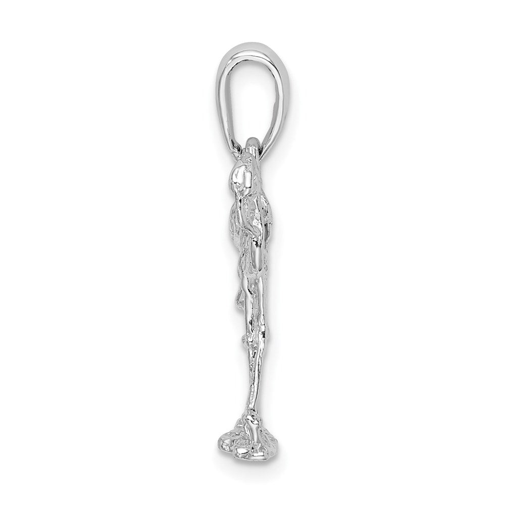 Sterling Silver Polished 3D Flamingo Pendant