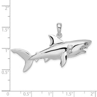 Sterling Silver Polished 3D Shark Pendant