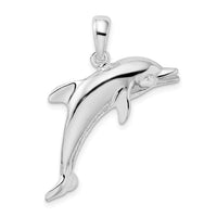Sterling Silver Polished Jumping Dolphin Pendant