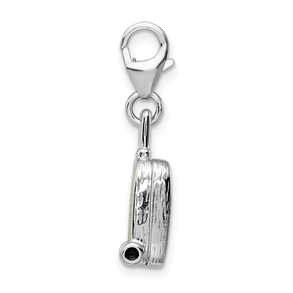 Sterling Silver Amore La Vita Rh-pl Enameled Brazilian Flag Suitcase Charm