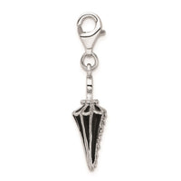 SS RH 3-D Enameled & CZ Parasol w/Lobster Clasp Charm