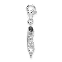 Sterling Silver Amore La Vita Rhodium-plated Polished 3D Ice Skate Charm