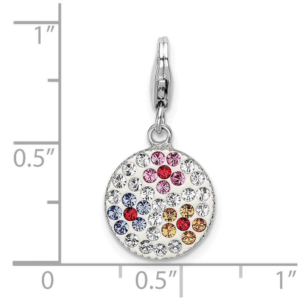 Sterling Silver Amore La Vita Rhod-pl Crystal from Swarovski Floral Charm