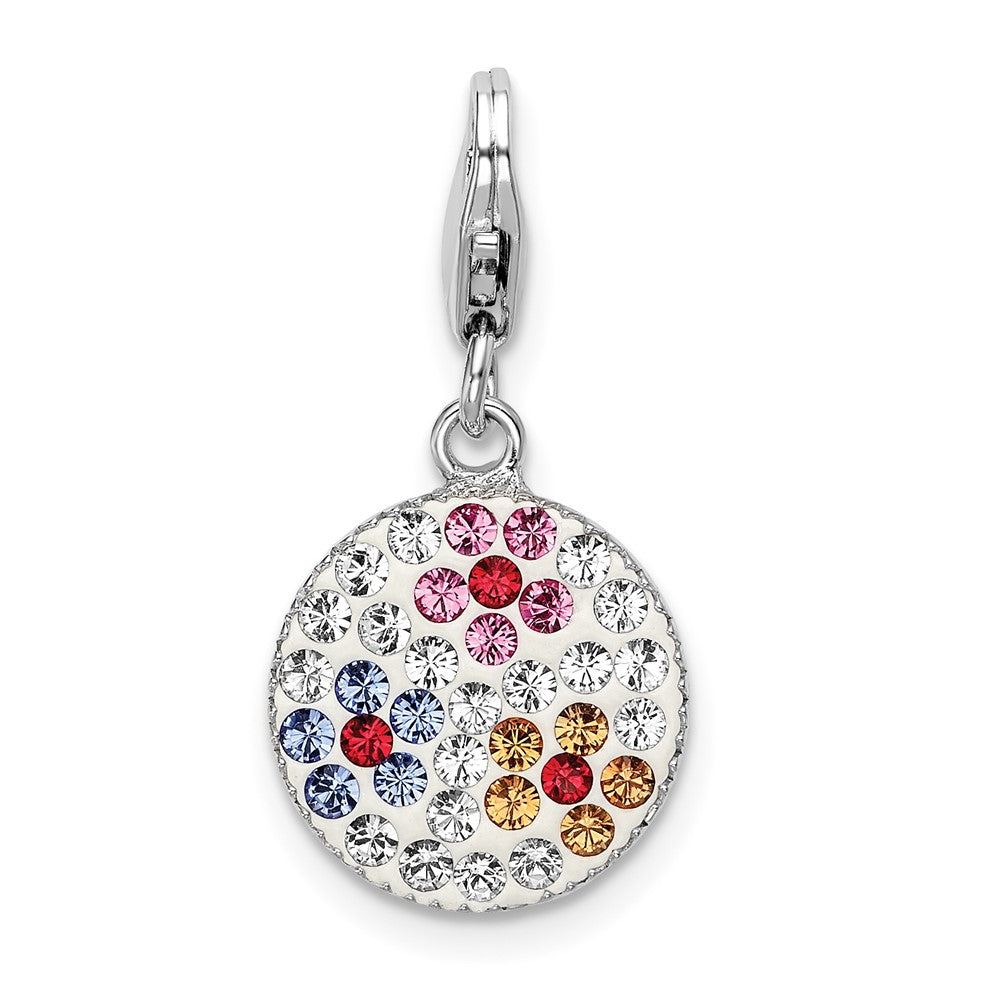 Sterling Silver Amore La Vita Rhod-pl Crystal from Swarovski Floral Charm